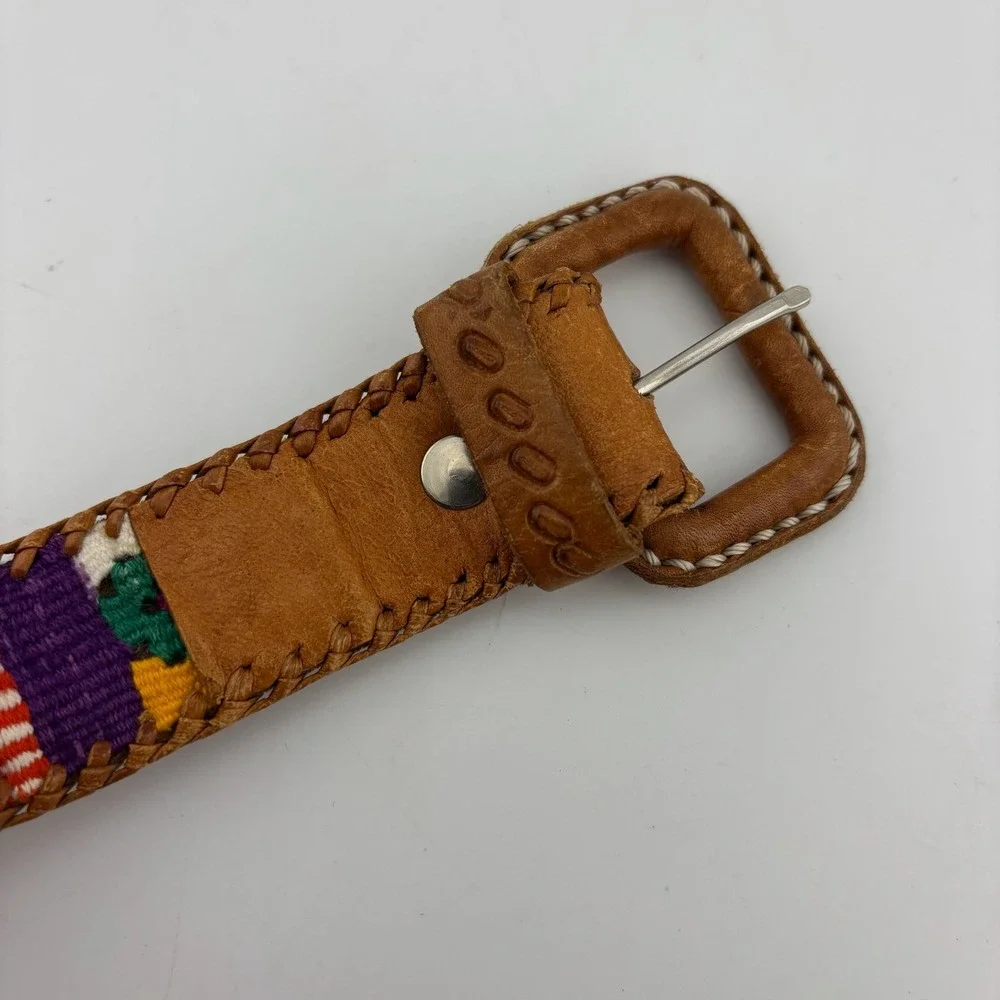 K'astajb'al Ltda. Woven Leather Belt 35
